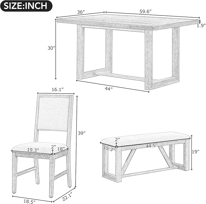 Ball & Cast 6-Piece Dining Table Set - Image 2