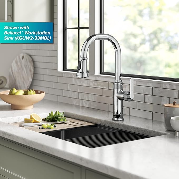 KRAUS Allyn Industrial Pull-Down Single Handle Kitchen Faucet in Chrome - Image 12