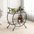 Industrial Bar Carts for The Home Bar Serving Cart, Rolling Bar Cart Black by LORMITER
