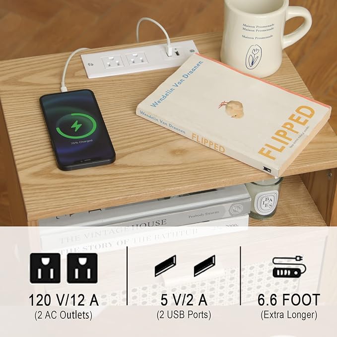 MaxSmeo Bedside Table, Small Nightstand - Image 4