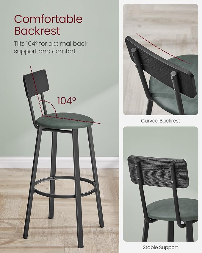 VASAGLE Bar Stools, 29.7-Inch Barstools - Image 6