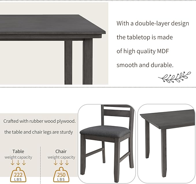 Ball & Cast 6 Piece Dining Table Set - Image 4