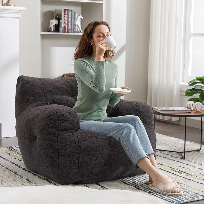 Recaceik Bean Bag Chairs, Tufted Soft Stuffed Bean Bag Chair - Image 4