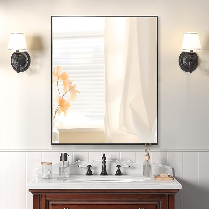 20x30 Inch Black Bathroom Mirror - Image 3