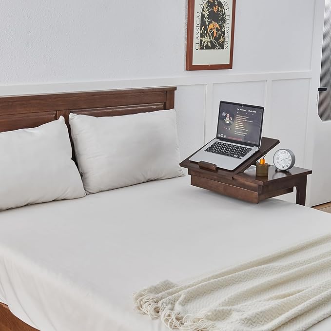 CozyDH Rolling Side Table with Wheels, Adjustable C Shaped End Table - Image 9