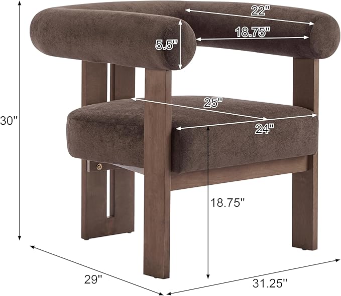 Christopher Knight Home Rones Modern Velvet Upholstered Accent Chair, Wooden - Image 2