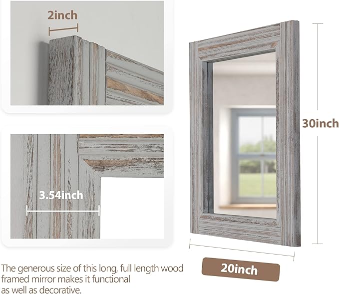 YOSHOOT Hand-Made Wooden Spliced Wall Mirror - Image 2