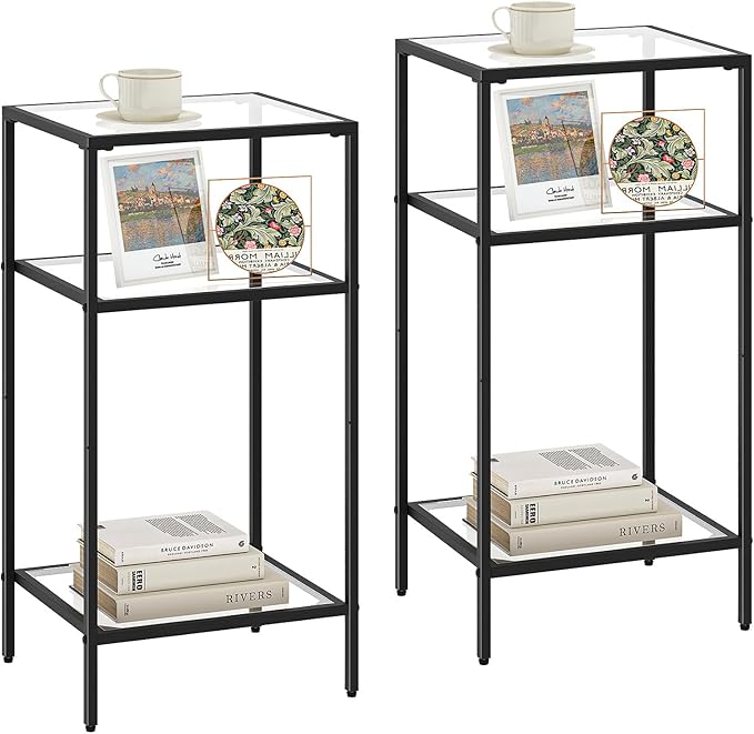 Homhedy 3-Tier Side Tables Set of 2, End Tables by Homhedy