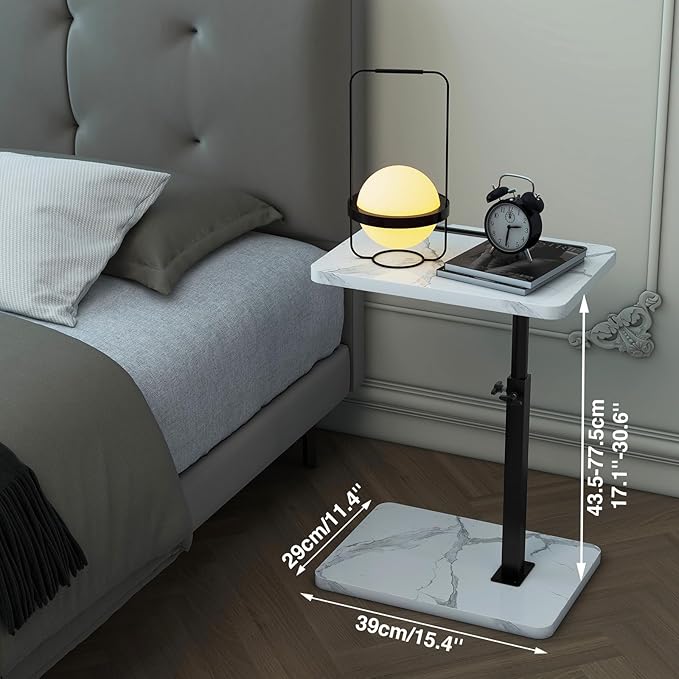 IBUYKE Tray Table for Couch, 360° Swivel Height Adjustable End Table for Small - Image 2