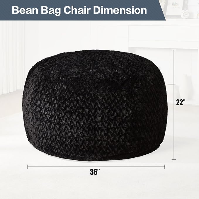 Hobestluk 3ft Bean Bag Chairs for Adults Large Beanbag Chair - Image 2