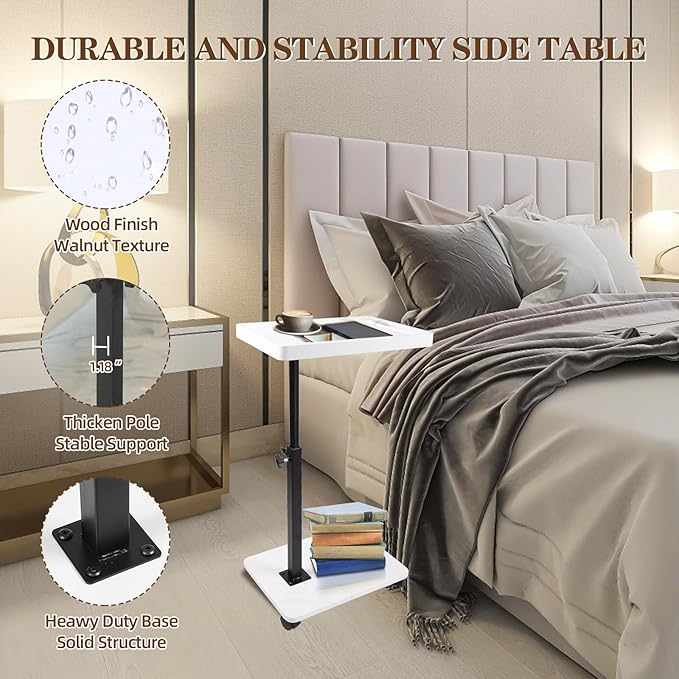 C Table Side Table End Table Adjustable Height，C Shaped End - Image 6