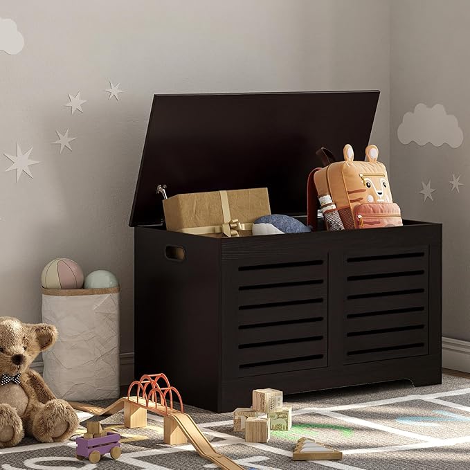 DINZI LVJ Storage Chest, Flip-Top Wooden Toy Box - Image 5