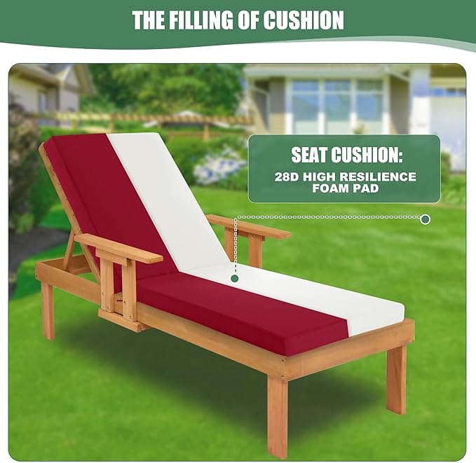 Chaise Lounge Cushions Outdoor Set of 4 - Image 4