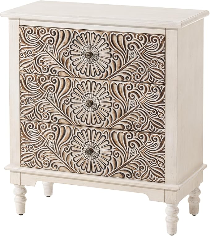COSIEST 3 Drawers Accent Dresser, Vintage Small Accent Chest - Image 7
