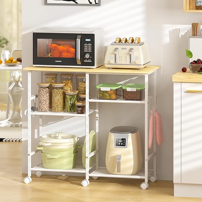 Kitchen Microwave Cart, Microwave Stand by ThreeHio