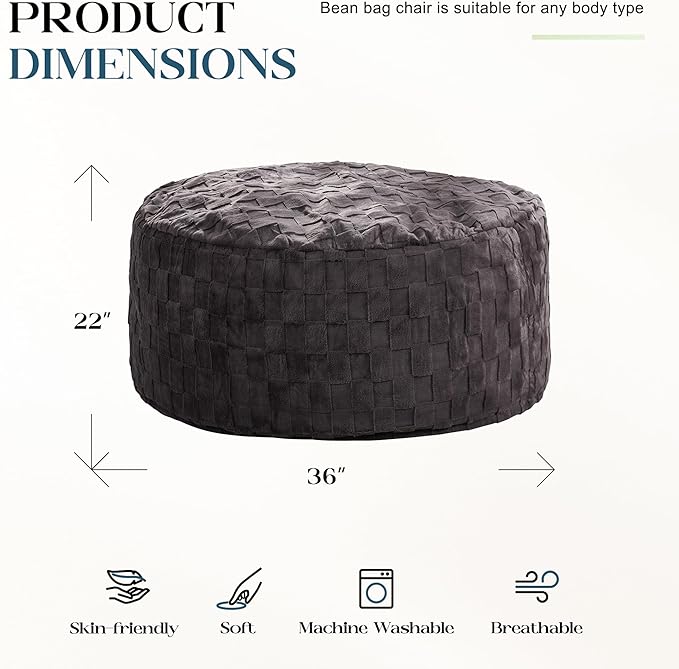 Hobestluk Bean Bag Chairs Beanbag Chair - Image 2