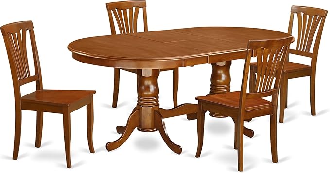 East West Furniture PLAV5-SBR-W 5 Piece Kitchen Table Set by EastWestFurniture