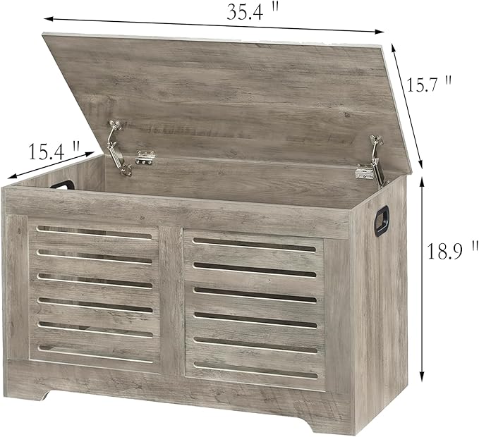 DINZI LVJ Storage Chest, Flip-Top Wooden Toy Box - Image 9