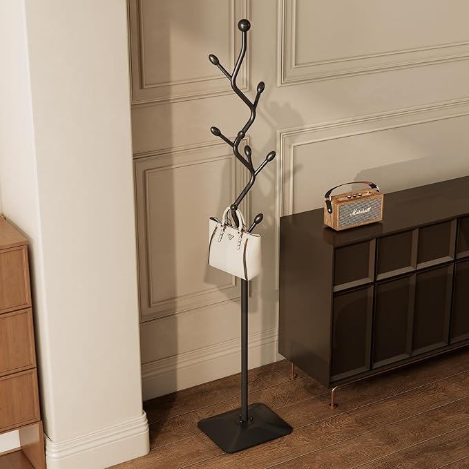 Tree-shaped coat rack stand, Metal coat tree - Image 8
