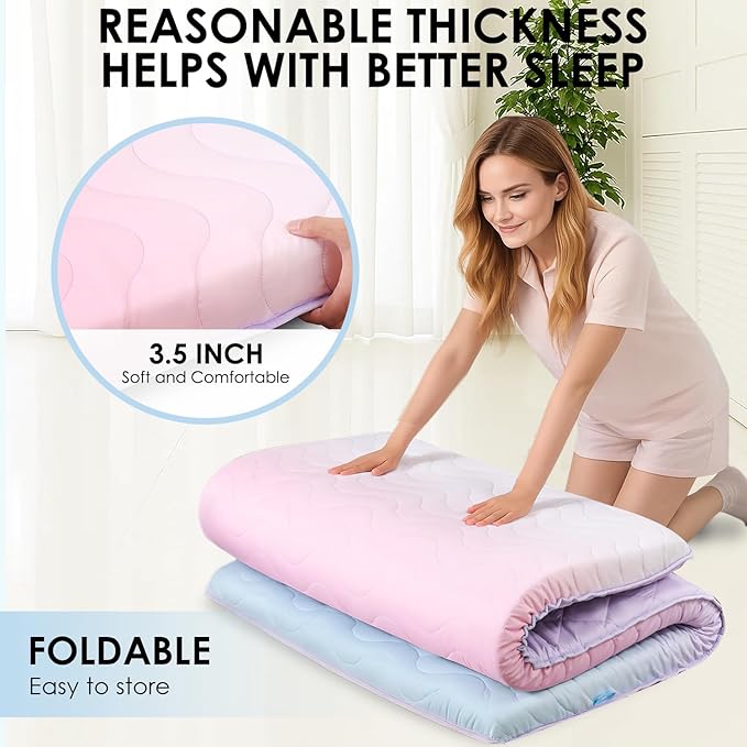 Japanese Floor Futon Mattress, 3.5" Thicken Colorful Rainbow Portable Floor - Image 5