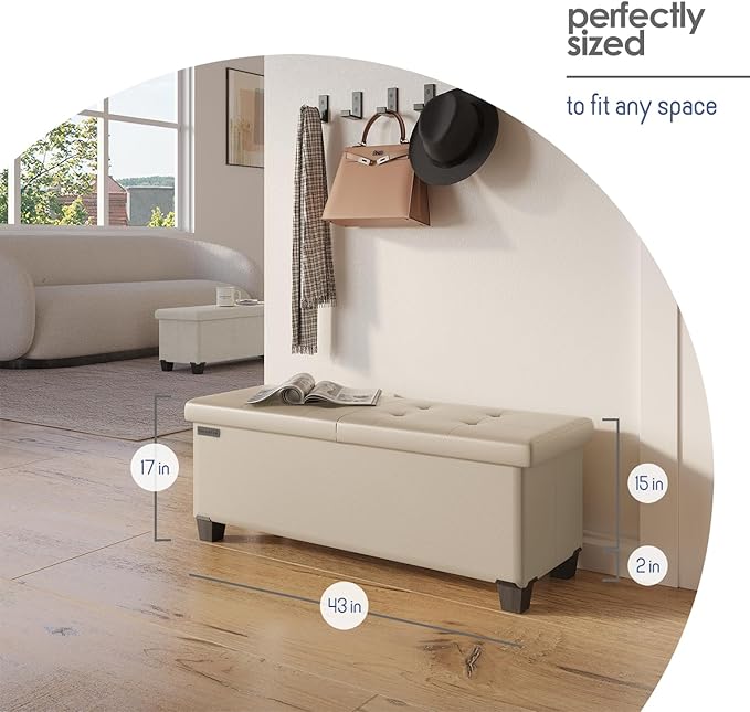 STORAGEBUD Storage Ottoman Bench - Image 8