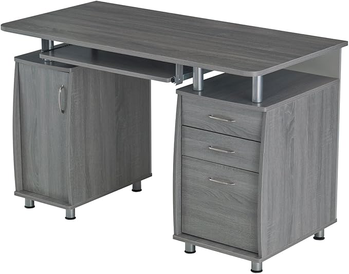 47.5'' Computer Desk with File Cabinet and Drawers, Storage Cabinet with - Image 5