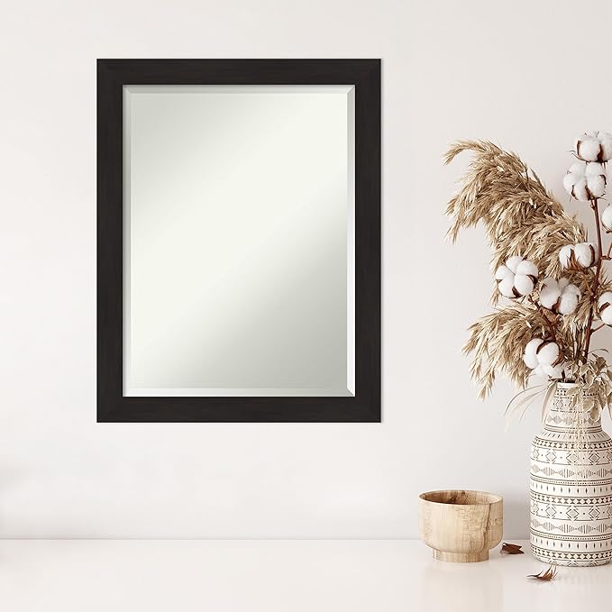 Amanti Art Brown Wall Mirror 28x22 Furniture Espresso Narrow Rectangle Bathroom - Image 5