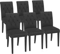 Upholstered Dining Chairs Set of 6, Button Tufted Parsons Dining Chair by WelzonaDirect