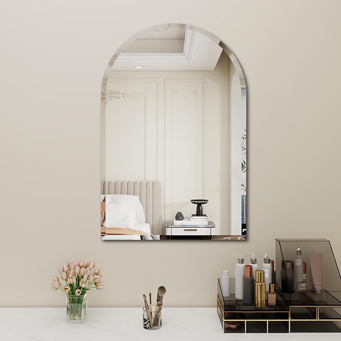 Arched Bathroom Mirror, 32X40 inch Arched Frameless Mirror, Arch Wall - Image 4