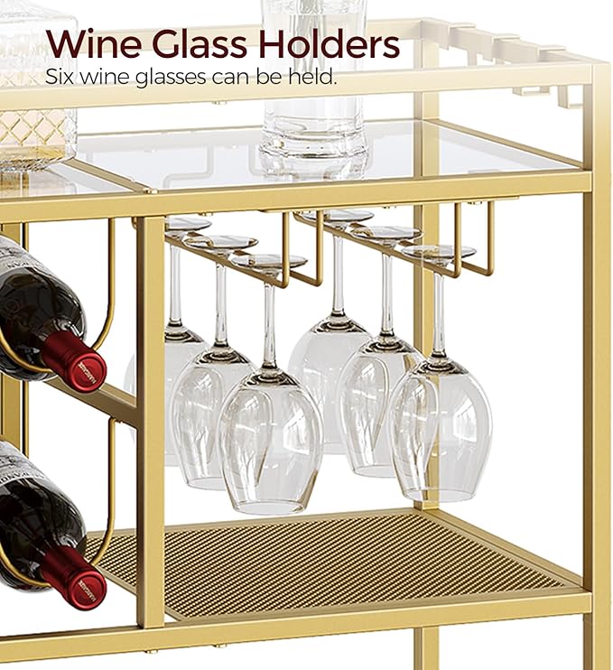 Bar Cart for Home, 3-Tier Serving Cart - Image 6