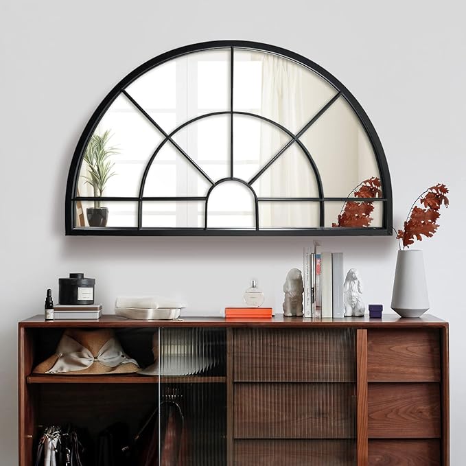 WAMIRRO Arched Window Pane Mirror Decor, Farmhouse Mantel Mirrors - Image 6
