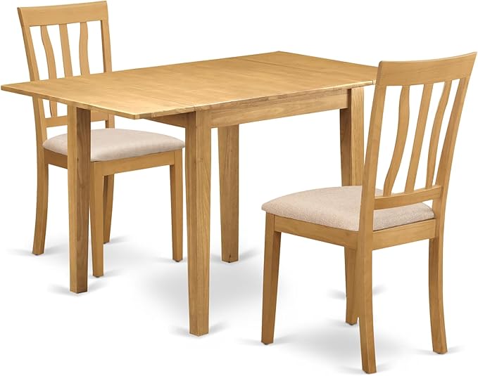 East West Furniture NDAN3-OAK-C 3 Piece Dining Table Set by EastWestFurniture