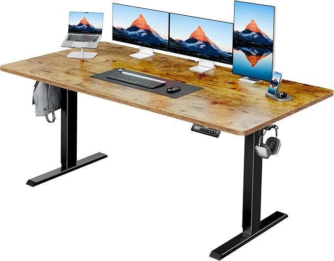 HUANUO 63" x 28" Electric Standing Desk Adjustable Height, 4 Memory Height by HUANUO
