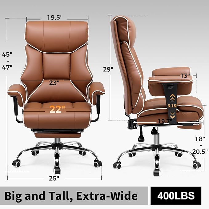 GTRACING Big and Tall Gaming Chair 400lbs Heavy Duty Office Chair - Image 2