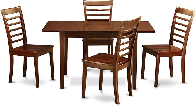 East West Furniture NOML5-MAH-W 5 Piece Dining Set Includes a Rectangle Dining by EastWestFurniture