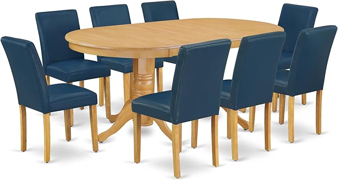 East West Furniture VAAB9-OAK-55 9 Piece Modern Dining Table Set Includes an by EastWestFurniture