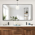 Bathroom Mirror, 30x48 Inch, Wall Mounted, Metal Framed Vanity Mirror, Hangs by KIMREAL