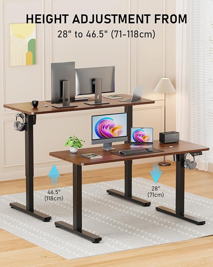 Electric Standing Desk, Large Height Adjustable Stand up Desk, 48 x 24 Inches - Image 4