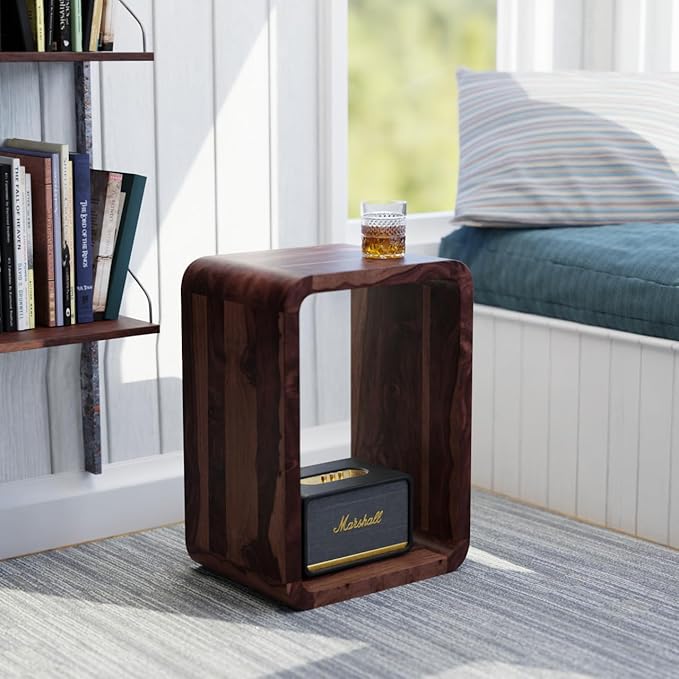 Relso Aurora End Table Solid Sheesham Wood Nightstand by Relso