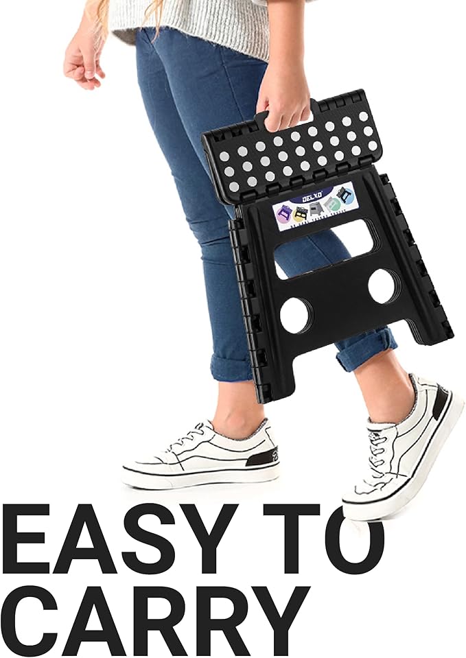 Delxo Folding Step Stool, 13 inch Non-Slip Foldable Stools Up to 300 LBS - Image 5