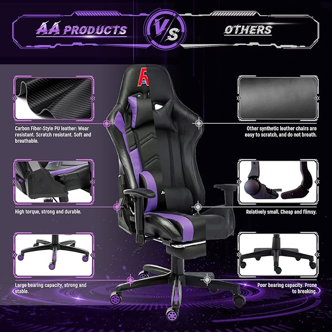 AA Products High Back Ergonomic Gaming Chair - Image 7