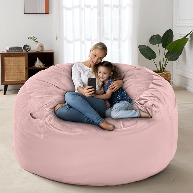 HABUTWAY Bean Bag Chair: Giant 4' Memory Foam Furniture Bean Bag Chairs - Image 4