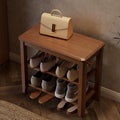 Wood Shoe Rack Bench for Entryway, 2 Tier Shoe Rack for Front Door Entrance by AQIMUELE-Solidwoodfurniture
