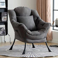 Lazy Chair with Pillow for Living Room, Modern Lounge Accent Chair with Armrests by HomeEastllyHome