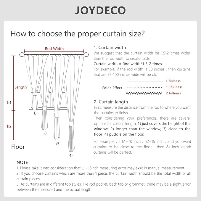 Joydeco 100% Blackout Curtains for Bedroom - Image 7