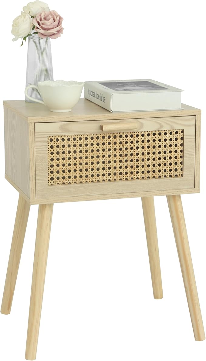 AWASEN Rattan Nightstand, Bedside Table - Image 6
