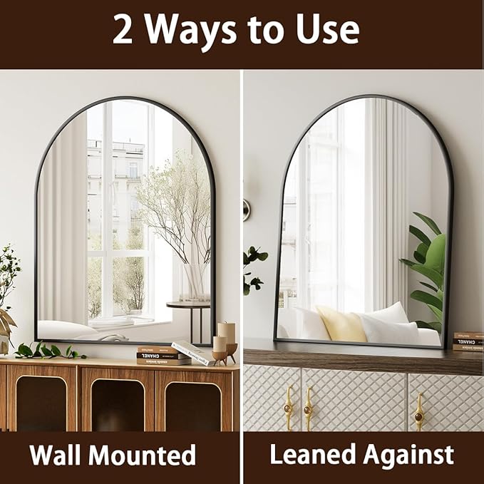 Arched Bathroom Mirror, 32x34 Inch - Image 6