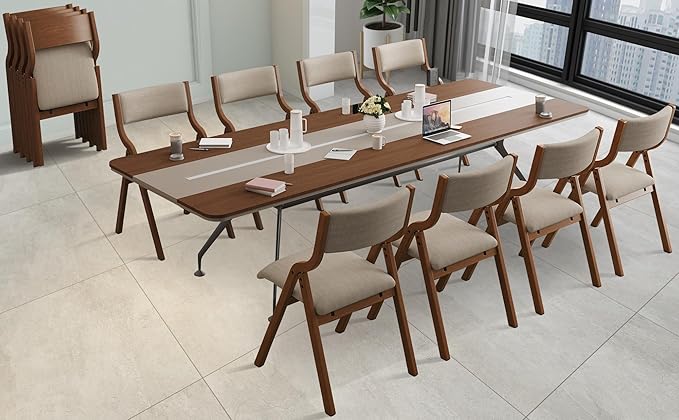 Folding Dining Chairs Set of 2, Upholstered Kitchen Chair - Image 7