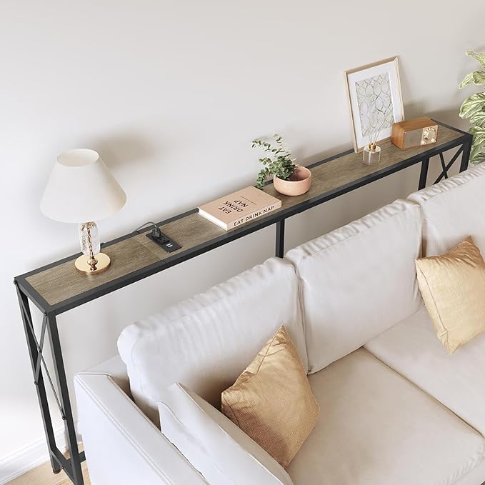 70" Sofa Tables Narrow Long, Behind Couch Table - Image 9