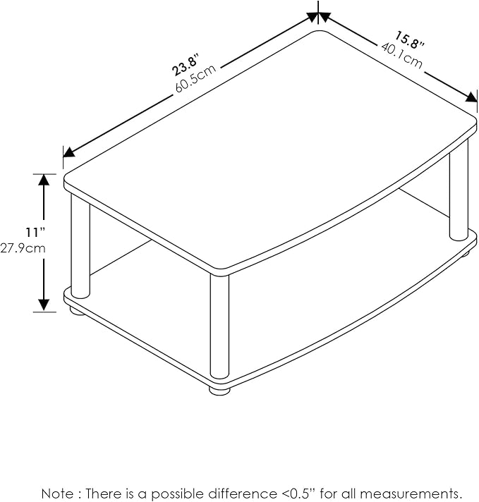 Furinno Turn-N-Tube 2-Tier TV Riser, Small Elevated No Tools TV Stand - Image 3